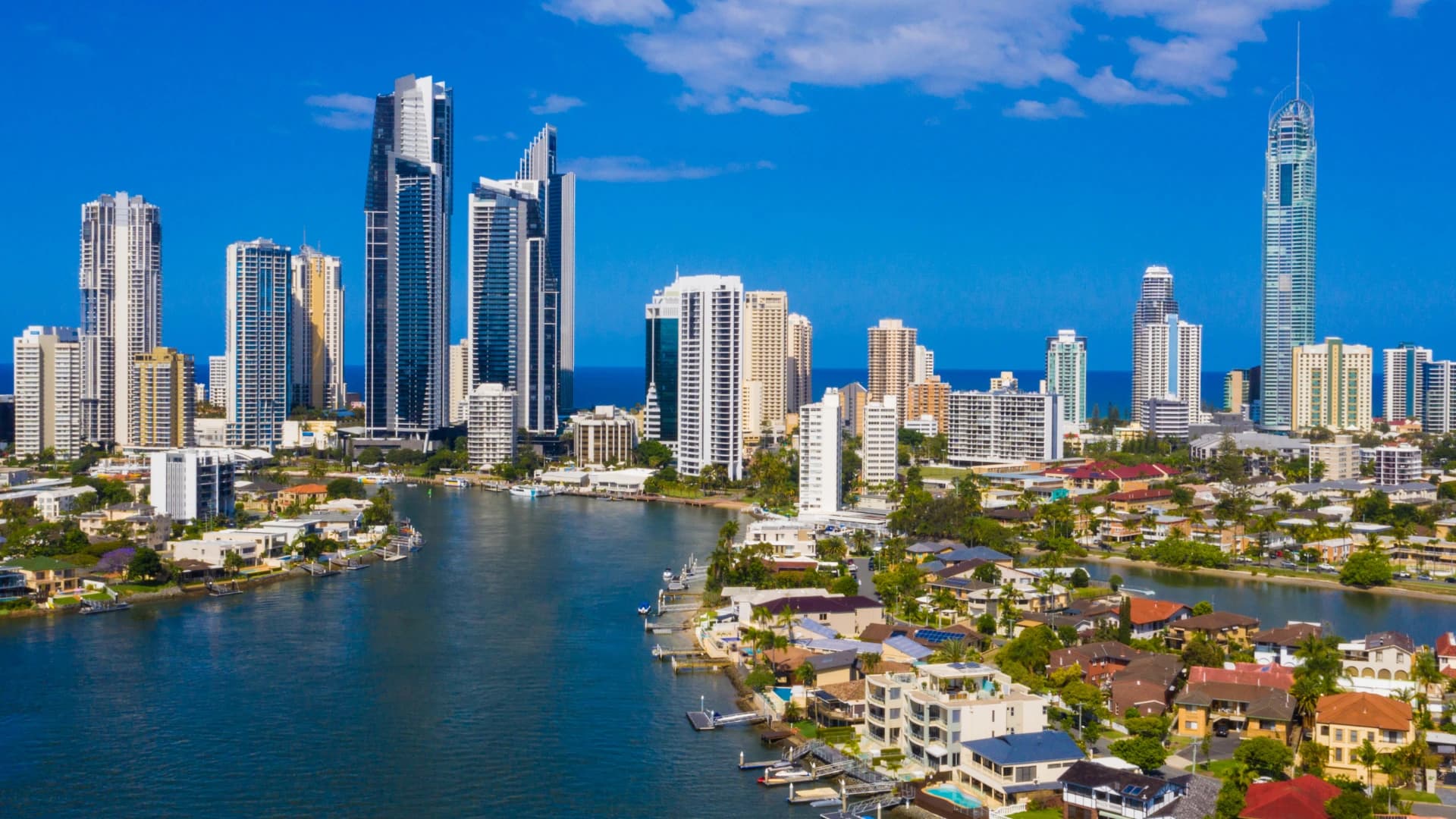 Gold Coast commercial skyline and property district