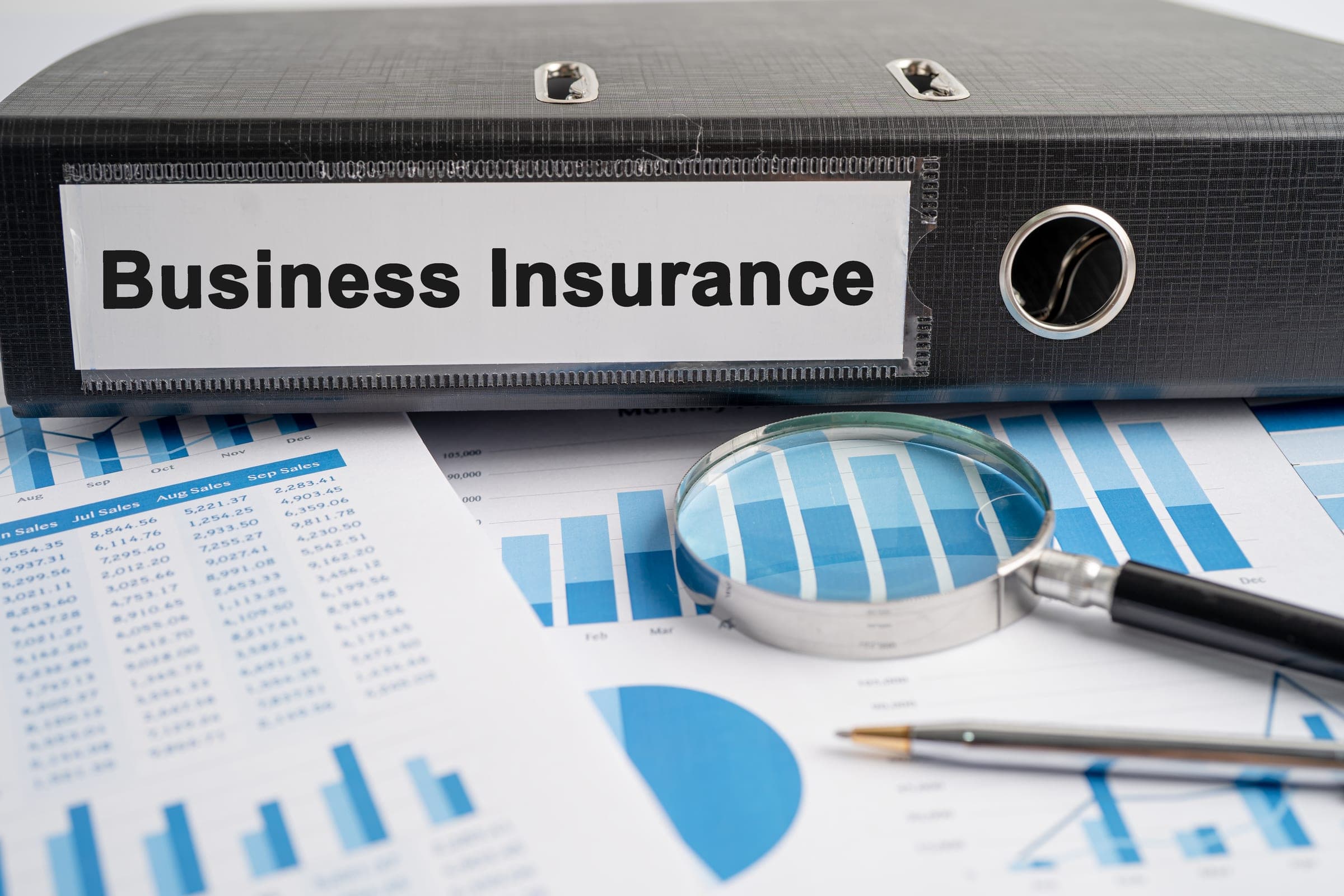 Binder on graphs representing Business Insurance Pack for Australian SMEs.